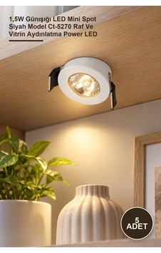 5 Adet Ct-5270g Yıldız Mini Spot Armatür 1,5w Günışığı Led Mini Spot Siyah Model Ct-5270 Raf Ve Vitrin Aydınlatma Power Led 5 Adet Ct-5270g Yıldız Mini Spot Armatür 1,5w Günışığı Led Mini Spot Siyah Model Ct-5270 Raf Ve Vitrin Aydınlatma Power Led
