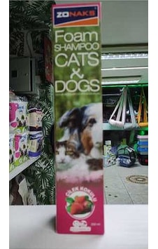 Zonaks Kedi ve Köpekler İçin Çilekli Kuru Köpük Şampuan 250 ML Zonaks Kedi ve Köpekler İçin Çilekli Kuru Köpük Şampuan 250 ML