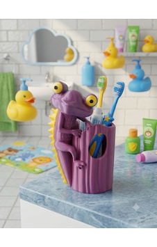 Sevimli Kertenkele Çocuk Diş Fırçalık 3d Baskı Diş Fırçası Standı Banyo Düzenleyici Mor Sevimli Kertenkele Çocuk Diş Fırçalık 3d Baskı Diş Fırçası Standı Banyo Düzenleyici Mor