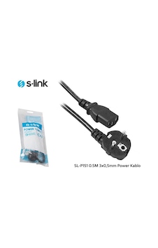 S-Link Sl-P151 0.5M 3X0.5Mm Pc Power Kablo S-Link Sl-P151 0.5M 3X0.5Mm Pc Power Kablo