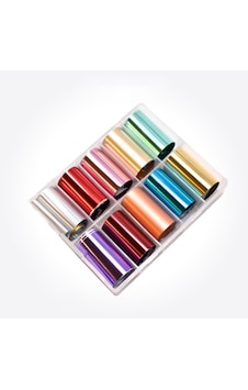 10lu Tırnak Süsleme Folyosu Parlak Düz Renkler Nail Art Transfer Folyo Wnf-103 10lu Tırnak Süsleme Folyosu Parlak Düz Renkler Nail Art Transfer Folyo Wnf-103