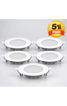 Horoz Aura-5 5w Beyaz 6400k Led Armatür 5''li Pack Çok Renkli Horoz Aura-5 5w Beyaz 6400k Led Armatür 5''li Pack Çok Renkli