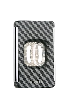 Quantoro Qc-13 Damascus Çift Bıçaklı Black Carbon Puro Kesici