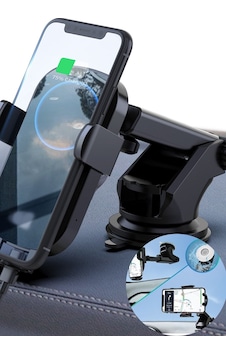 Teleskobik Uzayabilen Araç Içi Akrobat Telefon Tutucu Car Phone Holder Vantuzlu Siyah