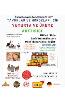 Tavuklar Ve Horozlar İçin Üreme Ve Yumurta Arttırıcı 100 Gr Tavuklar Ve Horozlar İçin Üreme Ve Yumurta Arttırıcı 100 Gr