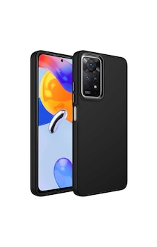 Xiaomi Redmi Note 11 Global Kılıf Metal Çerçeve Ve Buton Tasarımlı Silikon Zore Luna Kapak Siyah Xiaomi Redmi Note 11 Global Kılıf Metal Çerçeve Ve Buton Tasarımlı Silikon Zore Luna Kapak Siyah