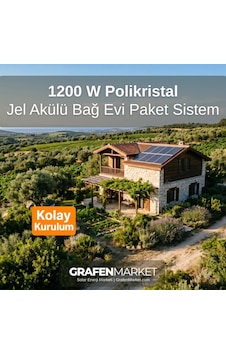 1,2 Kw 1200w Bağ Evi Hazır Solar Sistem - Jel Akülü Kolay Kurulum 1,2 Kw 1200w Bağ Evi Hazır Solar Sistem - Jel Akülü Kolay Kurulum