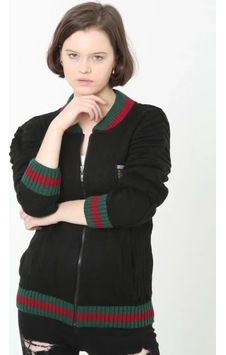 Valensdesign Tam Fermuarlı Triko Hırka - Siyah Valensdesign Tam Fermuarlı Triko Hırka - Siyah