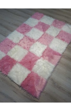 Yamalı Style Post Halı Pembe Beyaz 120X180 Cm Yamalı Style Post Halı Pembe Beyaz 120X180 Cm