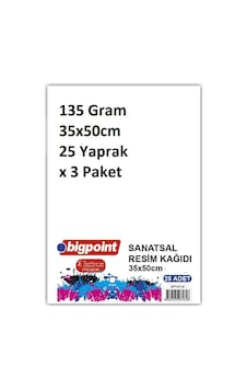 Bigpoint Sanatsal Resim Kağıdı 135 Gram 35x50cm - 25 Yaprak X 3 Paket Bigpoint Sanatsal Resim Kağıdı 135 Gram 35x50cm - 25 Yaprak X 3 Paket