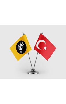 Memlük Sultanlığı Ve Türk Bayrağı İkili Saten Masa Bayrağı Takımı Diğer