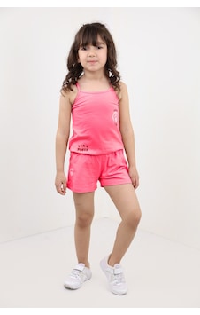 Toontoy Kids Toontoy Kız Bebek 2'li Takım Baskılı Kare Yaka T-shirt & Beli Lastikli Şort - Garni Detaylı Fuşya Toontoy Kids Toontoy Kız Bebek 2'li Takım Baskılı Kare Yaka T-shirt & Beli Lastikli Şort - Garni Detaylı Fuşya