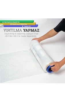 Streç Film Şeffaf 17micX50cm 2700gr (Net:300mt) 6Adet (1koli) Streç Film Şeffaf 17micX50cm 2700gr (Net:300mt) 6Adet (1koli)