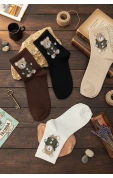 Meine Liebe Unterwäsche Tüylü Ayıcık 4 Lü Set Kolej Çorap Çok Renkli Meine Liebe Unterwäsche Tüylü Ayıcık 4 Lü Set Kolej Çorap Çok Renkli