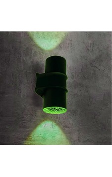 Çiftli Çağlayan Aplik Ip54 Dış Mekan Zita Beyaz, Günışığı, Yeşil, Turuncu Işık Bahçe Aydınlatma Duvar Apliği + Gu10 Led Ampuller 6500k Yeşil Sku: Zeusb0dfr9gj42 2 Adet.