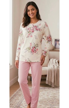 Miss Melina % 100 Pamuk Uzun Kol Kadın Pijama Takımı - 9057830887470 Pembe Miss Melina % 100 Pamuk Uzun Kol Kadın Pijama Takımı - 9057830887470 Pembe