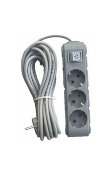 Ufo 3lü Anahtarlı Grup Priz 5 Metre 16a 250v, Üçlü Topraklı Uzatma Kablosu 5 Metre Gri Renk Sku: Zeusb0ftbwn14g 0.12 M
