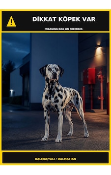 Dikkat Köpek Var Dalmaçyalı Görselli Pvc Uyarı Levhası 50x70cm Dikkat Köpek Var Dalmaçyalı Görselli Pvc Uyarı Levhası 50x70cm