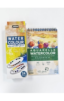 Pebeo Watercolor 24lü Set 300102+van Dyck A5 Vd420412 S.boya Defter Hediyeli