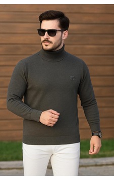 Kemal Ekinci Balıkçı Yaka Çelik Örgü Kazak Koyu Gri Kemal Ekinci Balıkçı Yaka Çelik Örgü Kazak Koyu Gri