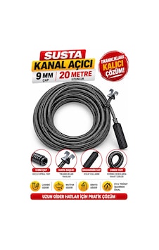 9 Mm 20 Metre Susta Kanal Açıcı Spiral Manuel Gider Açma Teli, Lavabo Mutfak Banyo Tıkanıklık Aç 9 Mm 20 Metre Susta Kanal Açıcı Spiral Manuel Gider Açma Teli, Lavabo Mutfak Banyo Tıkanıklık Aç