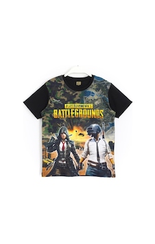 Pubg Mobile Dijital Baskılı Erkek Çocuk T-Shirt 6 - 13 Yaş Siyah