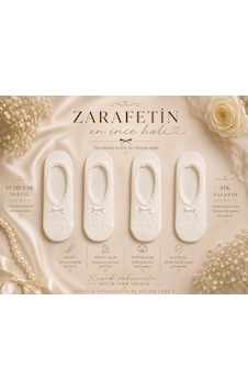 Çorap Vitrini 4 Çift Ekru Dantelli Ve Fiyonklu Premium Babet Çorap Seti Her Adımda Konfor, Her Detayda Şıklık Beyaz