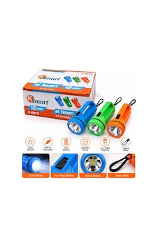 Ksmart K-0070 Led El Feneri 2xaa Pilli Renkli Plastik- 12'li Paket