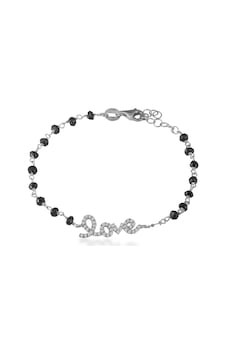 Zirkon Taşlı Pırlanta Montür Gümüş Rengi Altın Kaplama Siyah Boncuklu Love Yazılı Gümüş Bileklik Gümüş - Rose Gold Zirkon Taşlı Pırlanta Montür Gümüş Rengi Altın Kaplama Siyah Boncuklu Love Yazılı Gümüş Bileklik Gümüş - Rose Gold