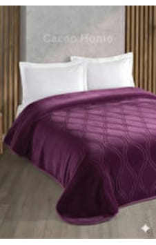 Kristal Tek Kişilik Battaniye 160x220 Cm - Mürdüm Mürdüm
