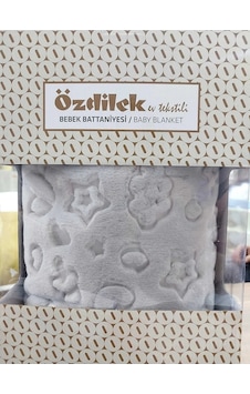 Özdilek Embos Peluş Bebek Battaniyesi 100 X 120 Açık Gri 9561