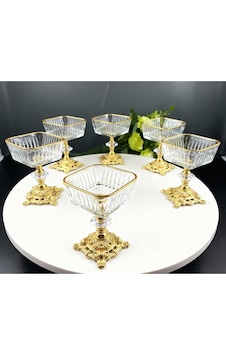 Çnr Home Collection 6 Adet Metal Ayaklı Magnolia-kase-dondurmalık-şekerlik-sunumluk Gold Çnr Home Collection 6 Adet Metal Ayaklı Magnolia-kase-dondurmalık-şekerlik-sunumluk Gold
