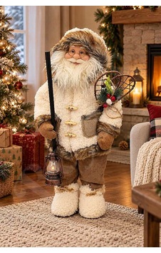 Fenerli Dekoratif Noel Baba Krem-kahverengi 60 Cm Fenerli Dekoratif Noel Baba Krem-kahverengi 60 Cm