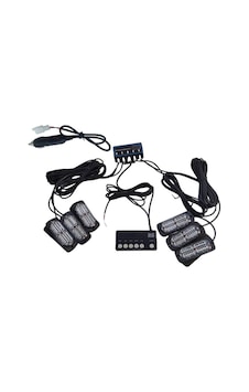 17 Fonksiyonlu Çakar Lamba 12-30v 24 Led 6 Adet Kırmızı Mavi Set / Lapa549