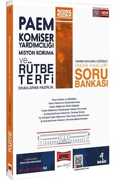 Yargı 2025 Paem Komiser Yardımcılığı Misyon Koruma Ve Rütbe Terfi Sınavlarına Hazırlık İnsan Hakları Soru Bankası