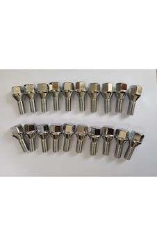 Bijon Takımı Krom Kaplı M12 X 1.25 Aa 19 Mm. Diş: 24, Tam Boy: 52 Mm Takım 20 Adet