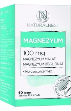 Naturalnest Magnezyum 100 MG 60 Tablet Naturalnest Magnezyum 100 MG 60 Tablet
