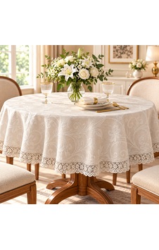 Kıng Cotton Jacklıne Gofre Kutulu Masa Örtüsü Saf Beyaz Kıng Cotton Jacklıne Gofre Kutulu Masa Örtüsü Saf Beyaz
