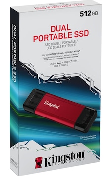 Kingston Spsd/512gb 512 Gb Usb Gen 2.2 Typoe C Mini Kırmızı Harici Taşınabilir Ssd Harddisk