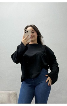 Belendir Kadın Penye Kimono Kol Sweat Siyah Belendir Kadın Penye Kimono Kol Sweat Siyah