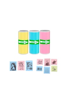 Torima Yapışkanlı Renkli Termal Rulo Kağıt Etiket Sticker (1 Paket 3 Adet)