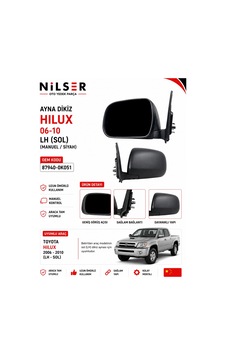 Toyota Hilux Dikiz Ayna Dış Sol 2006-2010 Manuel Toyota Hilux Dikiz Ayna Dış Sol 2006-2010 Manuel