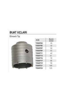 Todrill Td50717 Elmaslı Tip Buat Panç Uç, 80 Mm Todrill Td50717 Elmaslı Tip Buat Panç Uç, 80 Mm