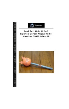 Özel Seri Hobi Ürünü Eğlence Gereci Ahşap Kedili Marakas Tekli Polos:28 Özel Seri Hobi Ürünü Eğlence Gereci Ahşap Kedili Marakas Tekli Polos:28