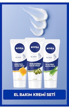 NIVEA Aloe Vera + Bal Mumu + Zeytinyağı El Bakım Kremi 3 x 75 ML NIVEA Aloe Vera + Bal Mumu + Zeytinyağı El Bakım Kremi 3 x 75 ML