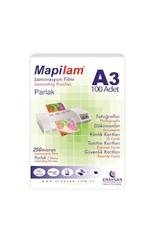Mapilam 250 Mic. Parlak Laminasyon Filmi A3 100'lü Mapilam 250 Mic. Parlak Laminasyon Filmi A3 100'lü