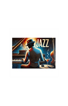 Caz Piyanisti Ve Blues Gecesi Desenli Ahşap Tablo Caz Piyanisti Ve Blues Gecesi Desenli Ahşap Tablo