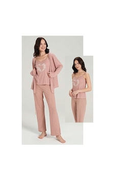 Feyza 3 Lü Günlük & Pijama Takımı Gülkurusu Feyza 3 Lü Günlük & Pijama Takımı Gülkurusu
