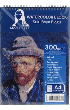 Mona Lisa Sulu Boya Bloğu Defteri 300gr A4 Boy 15 Yaprak Mona Lisa Sulu Boya Bloğu Defteri 300gr A4 Boy 15 Yaprak