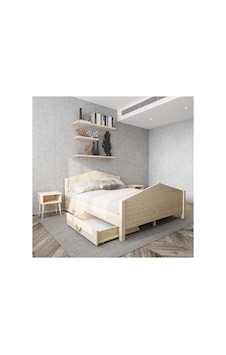 Milano 2 Çekmeceli Doğal Çam Ahşap Karyola Ve 2 Komodin Set Milano 2 Çekmeceli Doğal Çam Ahşap Karyola Ve 2 Komodin Set